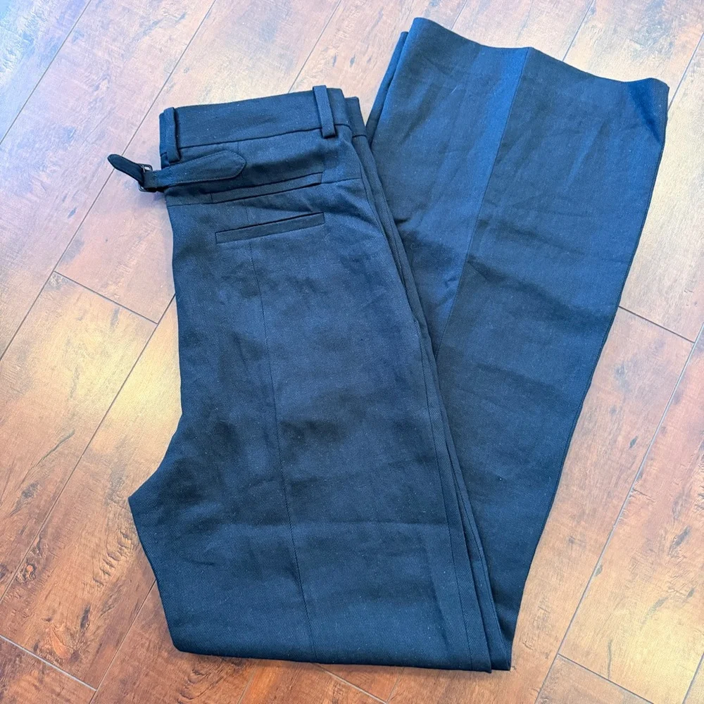 Zara Linen Blend Buckle Pants ZW Collection